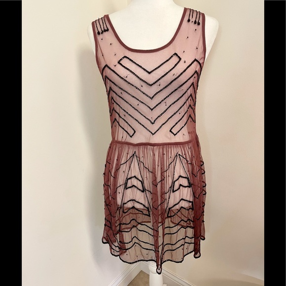 Gorgeous Free People beaded sheer slip dress! - Picture 3 of 13